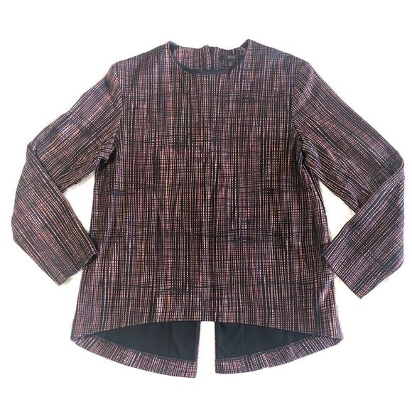 COS Crosshatch Print High-low Split Back Top‎ sz XS - Picture 1 of 9